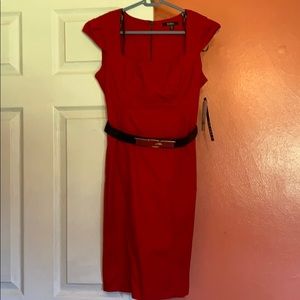 XOXO Never worn red belted dress gold detail